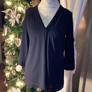 a.n.a. women’s blouse black ladies top size Small polyester shirt​